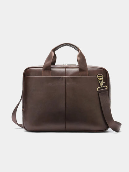 Schlanke Laptop-Aktentasche aus Leder P03