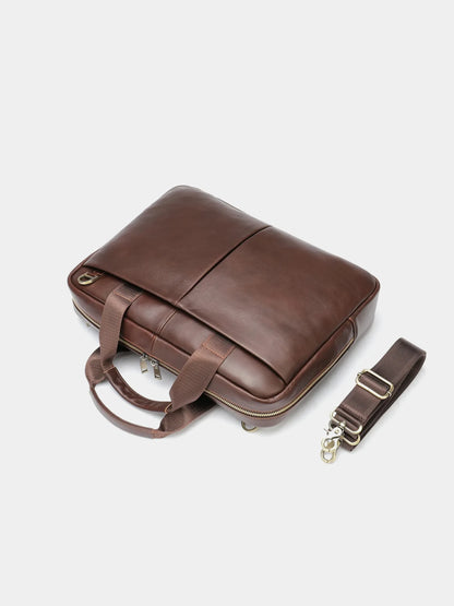 Schlanke Laptop-Aktentasche aus Leder P03