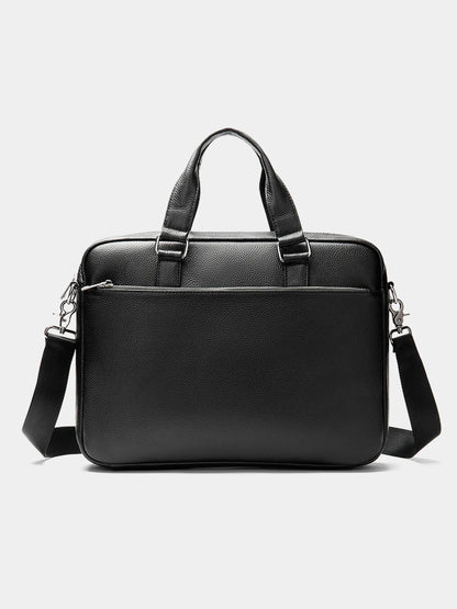 Schlanke Laptop-Aktentasche aus Leder P04