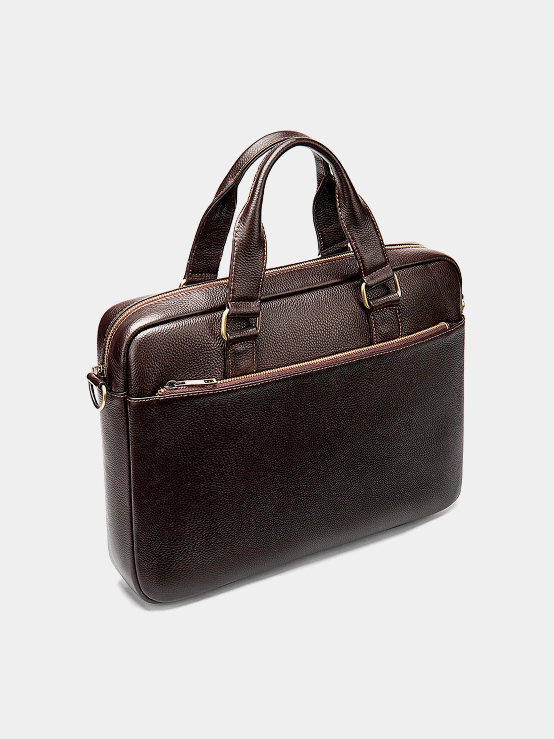 Schlanke Laptop-Aktentasche aus Leder P04