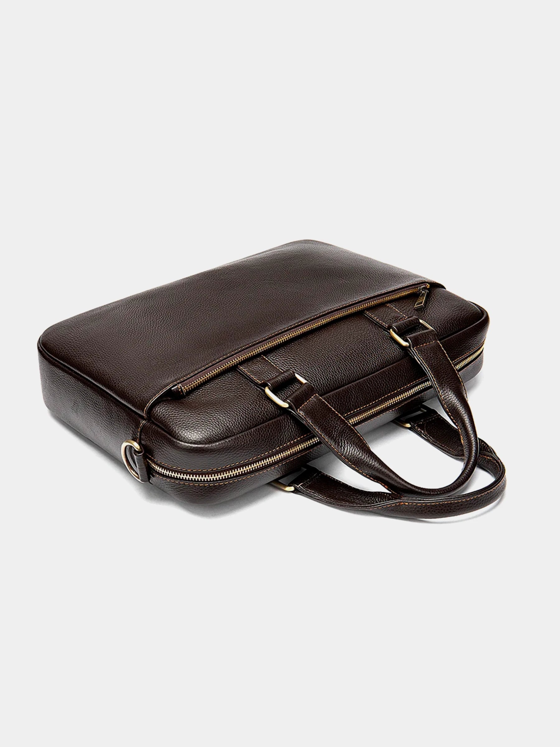 Schlanke Laptop-Aktentasche aus Leder P04