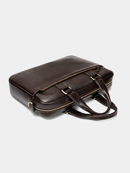 Schlanke Laptop-Aktentasche aus Leder P04