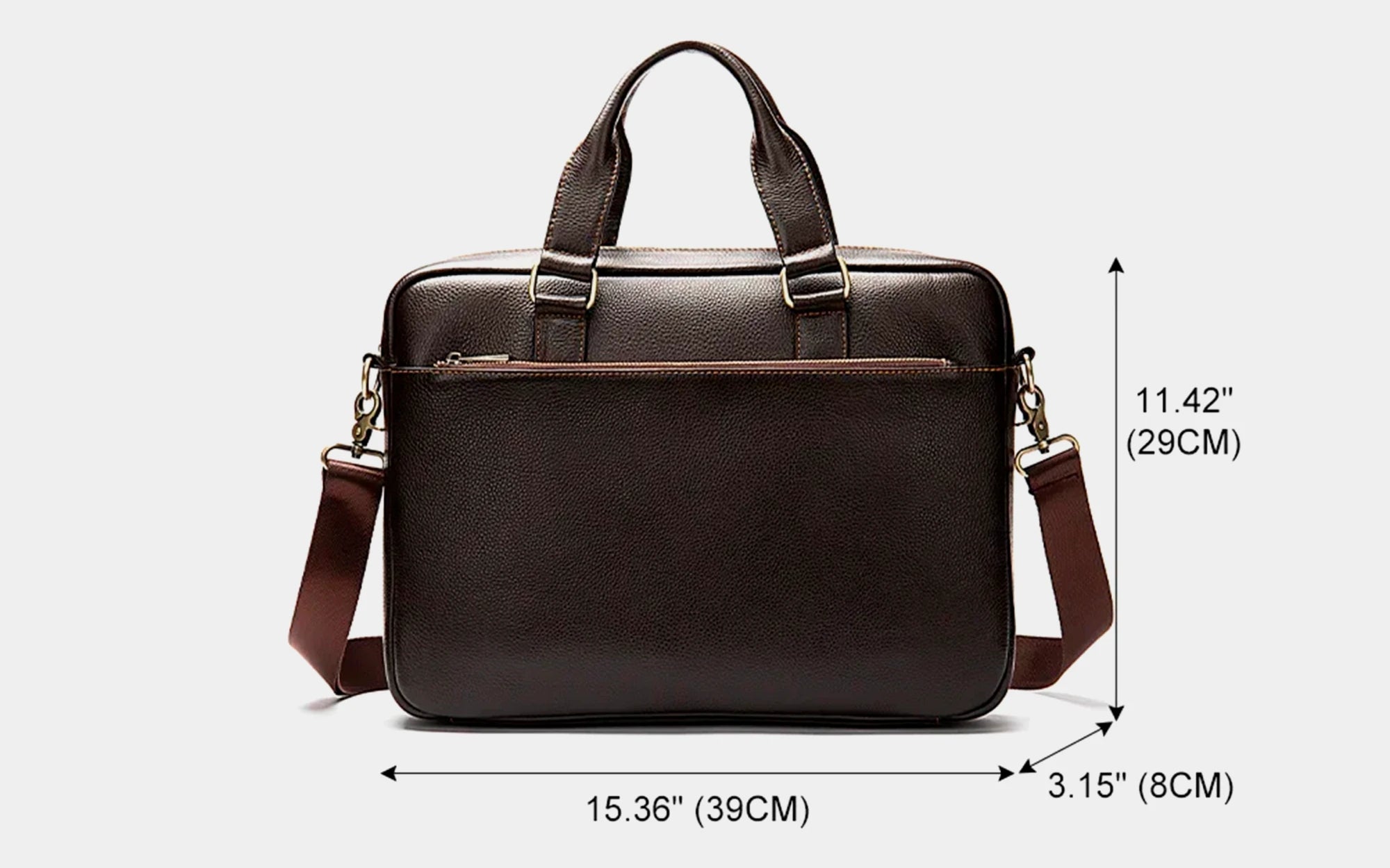 Slim Leather Laptop Briefcase P04