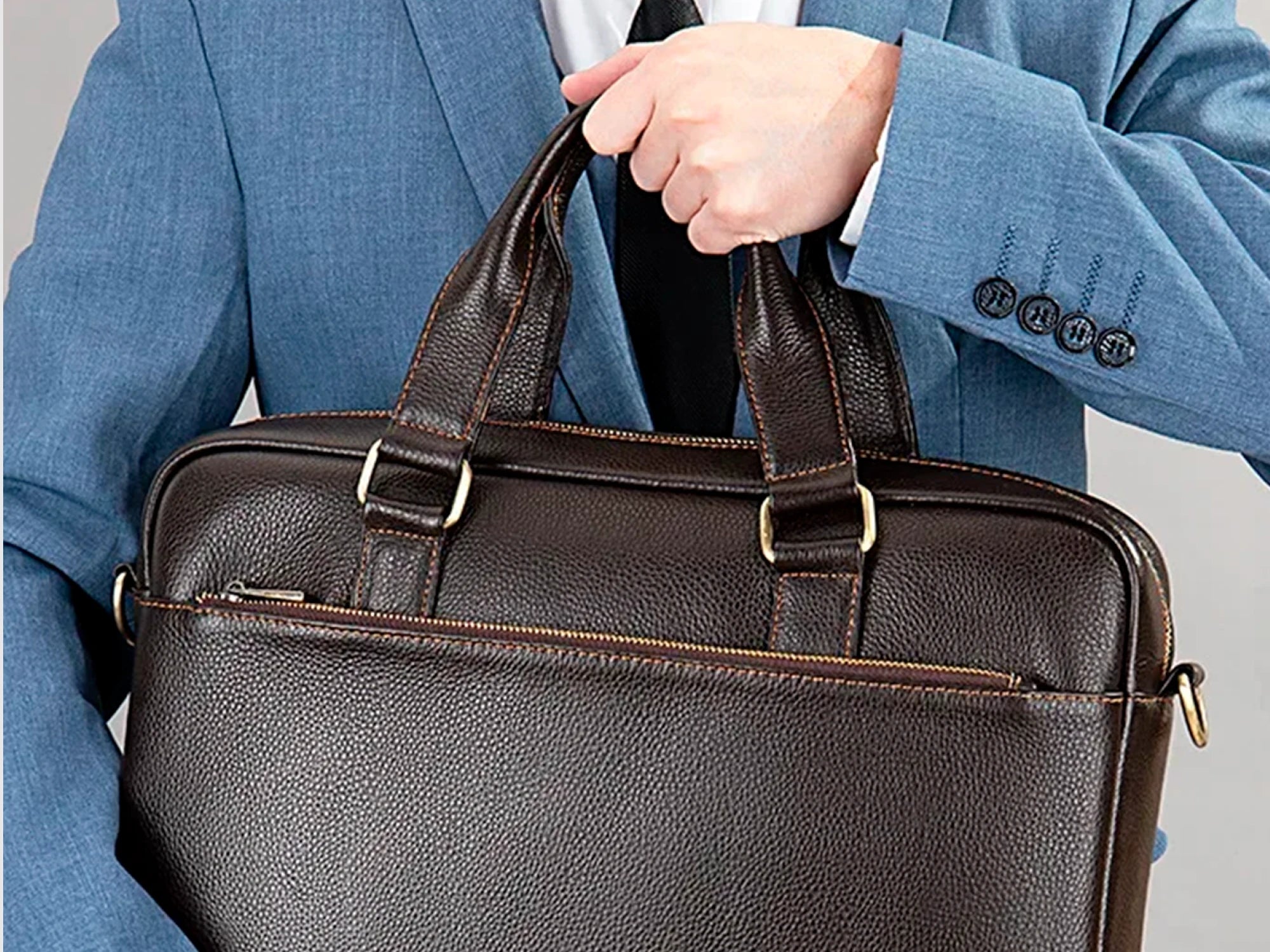 Slim Leather Laptop Briefcase P04